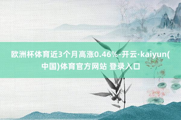 欧洲杯体育近3个月高涨0.46%-开云·kaiyun(中国)体育官方网站 登录入口