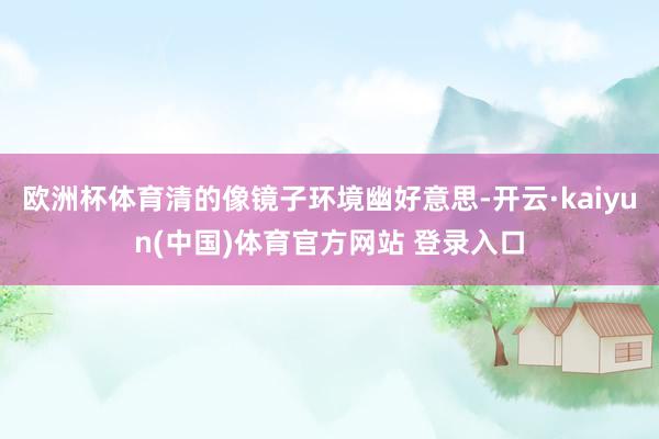 欧洲杯体育清的像镜子环境幽好意思-开云·kaiyun(中国)体育官方网站 登录入口