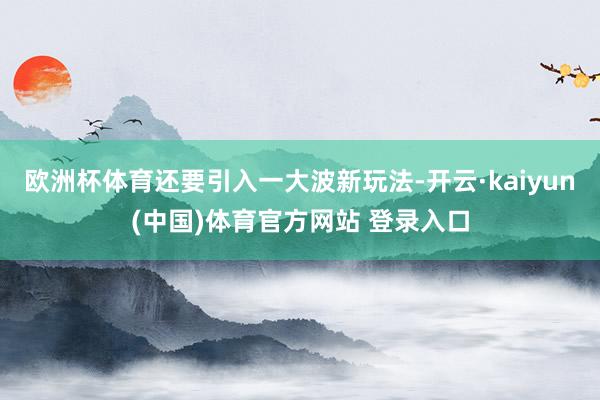 欧洲杯体育还要引入一大波新玩法-开云·kaiyun(中国)体育官方网站 登录入口
