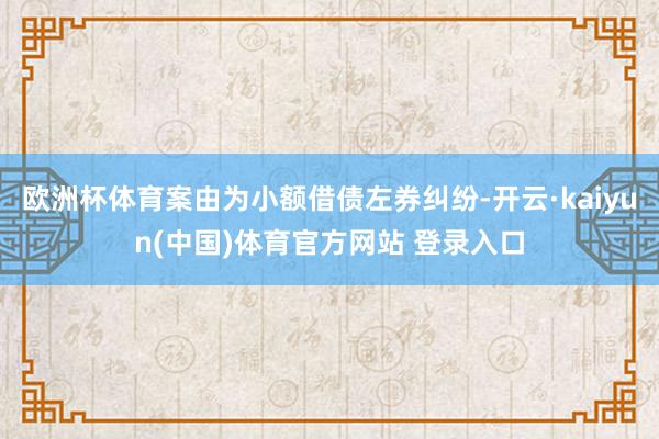 欧洲杯体育案由为小额借债左券纠纷-开云·kaiyun(中国)体育官方网站 登录入口