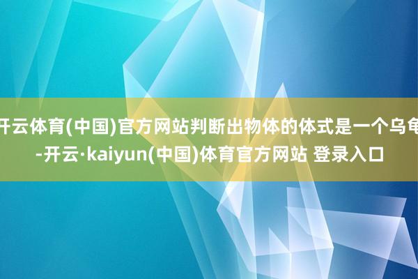 开云体育(中国)官方网站判断出物体的体式是一个乌龟-开云·kaiyun(中国)体育官方网站 登录入口
