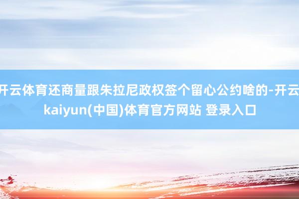 开云体育还商量跟朱拉尼政权签个留心公约啥的-开云·kaiyun(中国)体育官方网站 登录入口