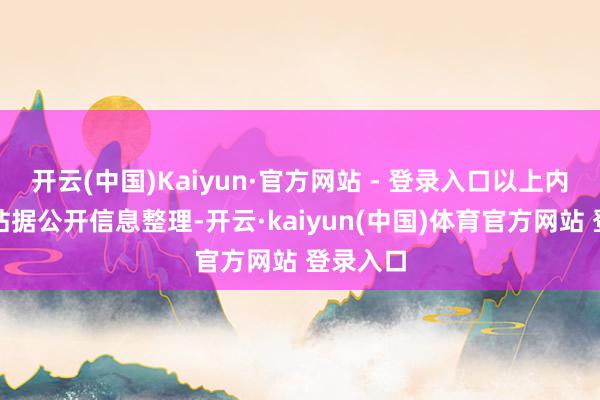 开云(中国)Kaiyun·官方网站 - 登录入口以上内容为本站据公开信息整理-开云·kaiyun(中国)体育官方网站 登录入口