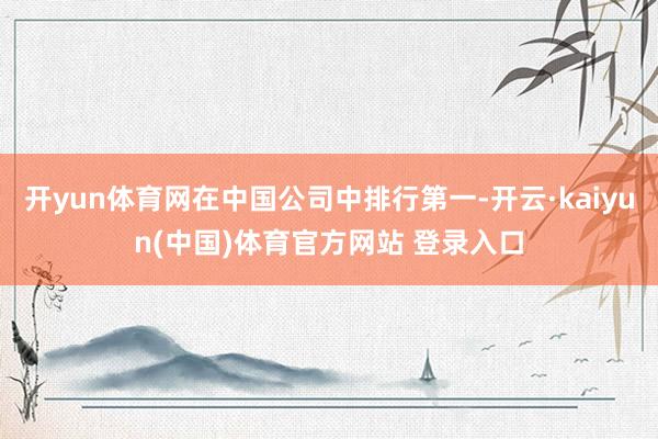 开yun体育网在中国公司中排行第一-开云·kaiyun(中国)体育官方网站 登录入口