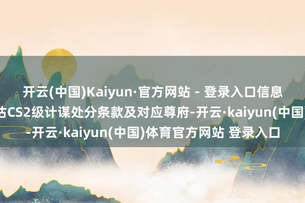 开云(中国)Kaiyun·官方网站 - 登录入口信息系统成立和就业才气评估CS2级计谋处分条款及对应尊府-开云·kaiyun(中国)体育官方网站 登录入口
