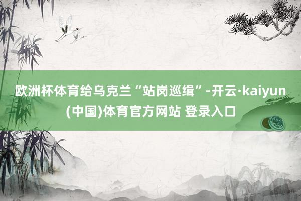 欧洲杯体育给乌克兰“站岗巡缉”-开云·kaiyun(中国)体育官方网站 登录入口