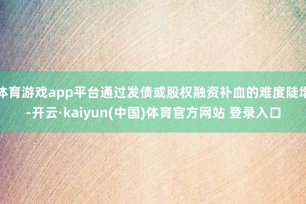 体育游戏app平台通过发债或股权融资补血的难度陡增-开云·kaiyun(中国)体育官方网站 登录入口
