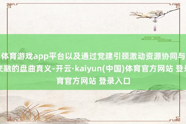 体育游戏app平台以及通过党建引颈激动资源协同与业务交融的盘曲真义-开云·kaiyun(中国)体育官方网站 登录入口